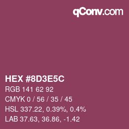 Color code: HEX #8D3E5C | qconv.com