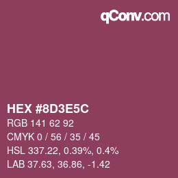 カラーコード: HEX #8D3E5C | qconv.com