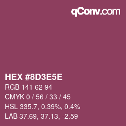 Color code: HEX #8D3E5E | qconv.com