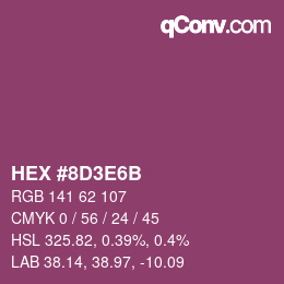 Farbcode: HEX #8D3E6B | qconv.com
