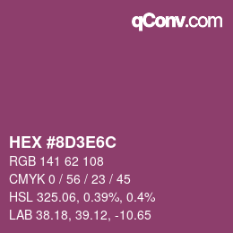 Color code: HEX #8D3E6C | qconv.com
