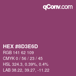 Color code: HEX #8D3E6D | qconv.com