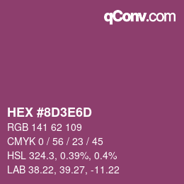 カラーコード: HEX #8D3E6D | qconv.com