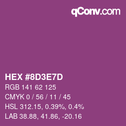 Color code: HEX #8D3E7D | qconv.com