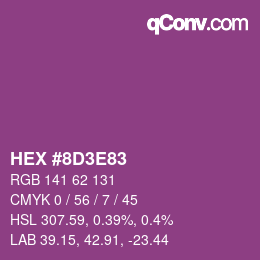 Color code: HEX #8D3E83 | qconv.com