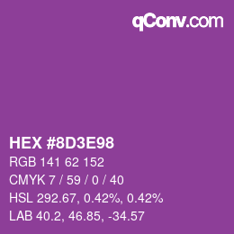 Color code: HEX #8D3E98 | qconv.com