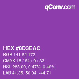 Color code: HEX #8D3EAC | qconv.com