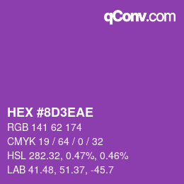 Color code: HEX #8D3EAE | qconv.com
