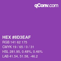 Color code: HEX #8D3EAF | qconv.com