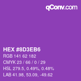 Color code: HEX #8D3EB6 | qconv.com