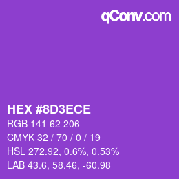 カラーコード: HEX #8D3ECE | qconv.com