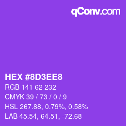 カラーコード: HEX #8D3EE8 | qconv.com
