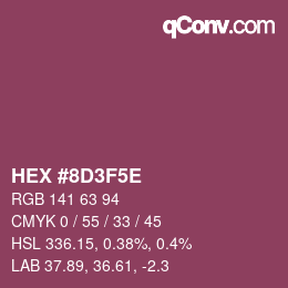 Farbcode: HEX #8D3F5E | qconv.com