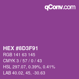 Color code: HEX #8D3F91 | qconv.com