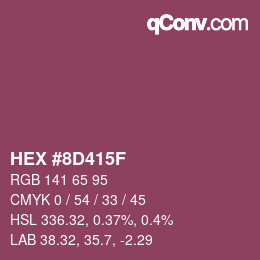 Color code: HEX #8D415F | qconv.com