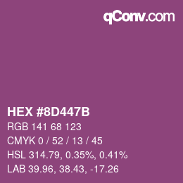 Color code: HEX #8D447B | qconv.com