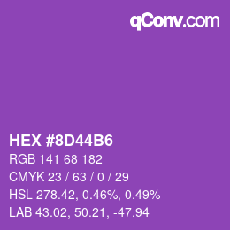 颜色代码: HEX #8D44B6 | qconv.com