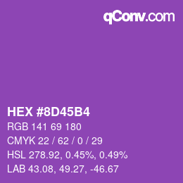 Color code: HEX #8D45B4 | qconv.com