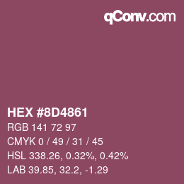 颜色代码: HEX #8D4861 | qconv.com