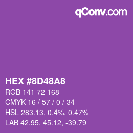 颜色代码: HEX #8D48A8 | qconv.com