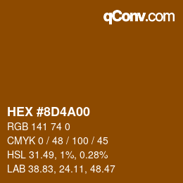 Color code: HEX #8D4A00 | qconv.com