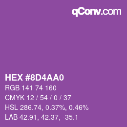 Color code: HEX #8D4AA0 | qconv.com