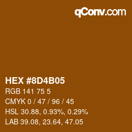 Color code: HEX #8D4B05 | qconv.com