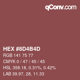 Color code: HEX #8D4B4D | qconv.com