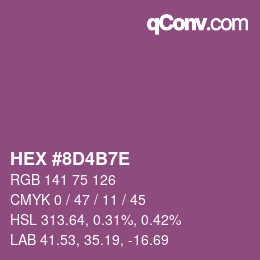 Color code: HEX #8D4B7E | qconv.com