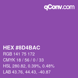 Color code: HEX #8D4BAC | qconv.com