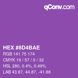 カラーコード: HEX #8D4BAE | qconv.com