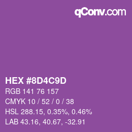カラーコード: HEX #8D4C9D | qconv.com