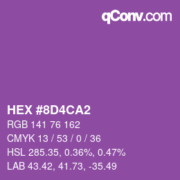 カラーコード: HEX #8D4CA2 | qconv.com