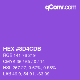 カラーコード: HEX #8D4CDB | qconv.com