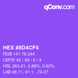 カラーコード: HEX #8D4CF4 | qconv.com