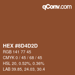 Color code: HEX #8D4D2D | qconv.com