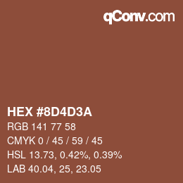 颜色代码: HEX #8D4D3A | qconv.com