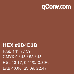 Farbcode: HEX #8D4D3B | qconv.com