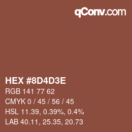Code couleur: HEX #8D4D3E | qconv.com