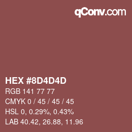 Farbcode: HEX #8D4D4D | qconv.com