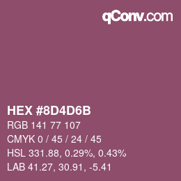 Color code: HEX #8D4D6B | qconv.com