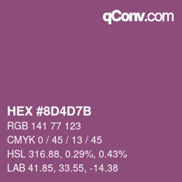 カラーコード: HEX #8D4D7B | qconv.com