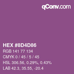 Color code: HEX #8D4D86 | qconv.com