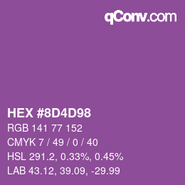Color code: HEX #8D4D98 | qconv.com