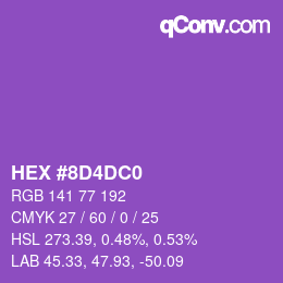 Color code: HEX #8D4DC0 | qconv.com