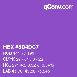 Color code: HEX #8D4DC7 | qconv.com