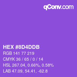 颜色代码: HEX #8D4DDB | qconv.com