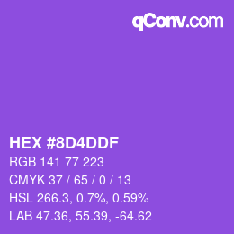 カラーコード: HEX #8D4DDF | qconv.com