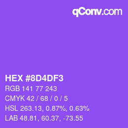 Color code: HEX #8D4DF3 | qconv.com