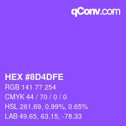 Color code: HEX #8D4DFE | qconv.com
